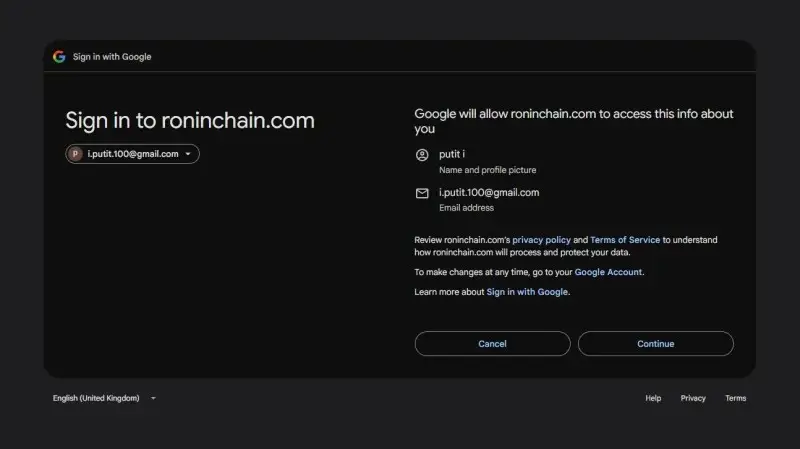 Ronin Wallet welcome