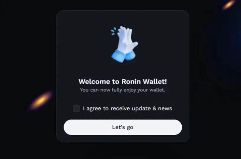 Ronin Wallet welcome