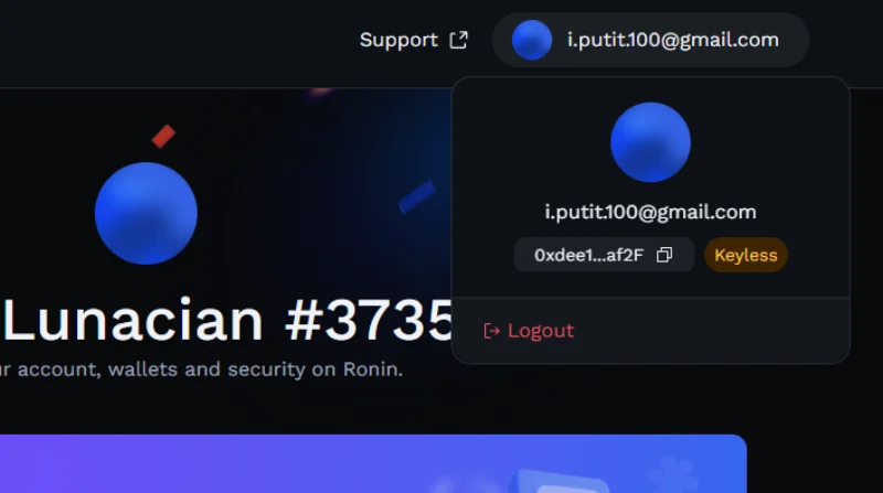 Ronin Wallet Keyless